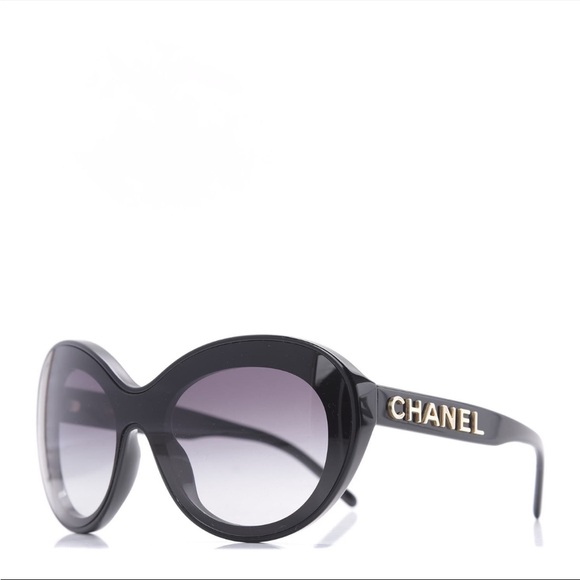 CHANEL Shield Sunglasses Black - Picture 1 of 6